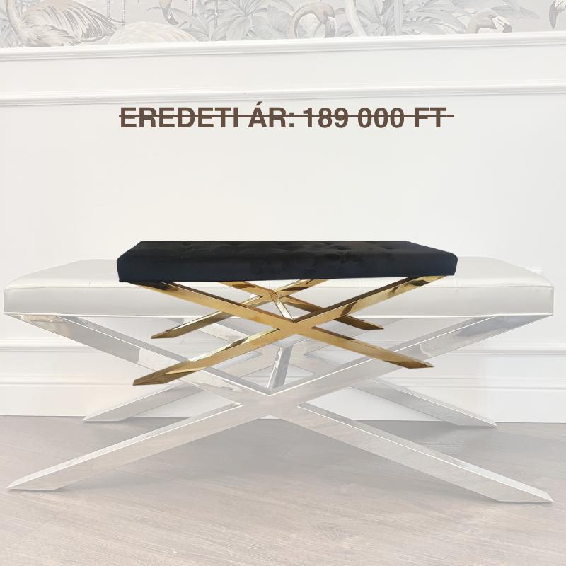 Large X Leg Pouffe Gold