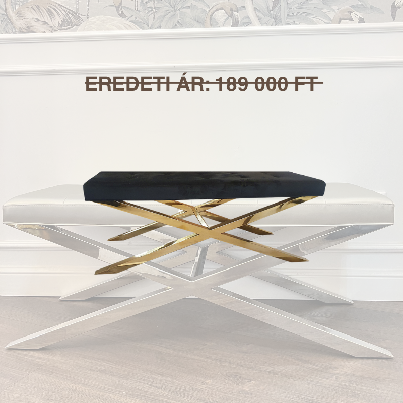 Large X Leg Pouffe Gold
