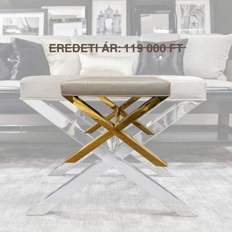 Small X leg pouffe gold