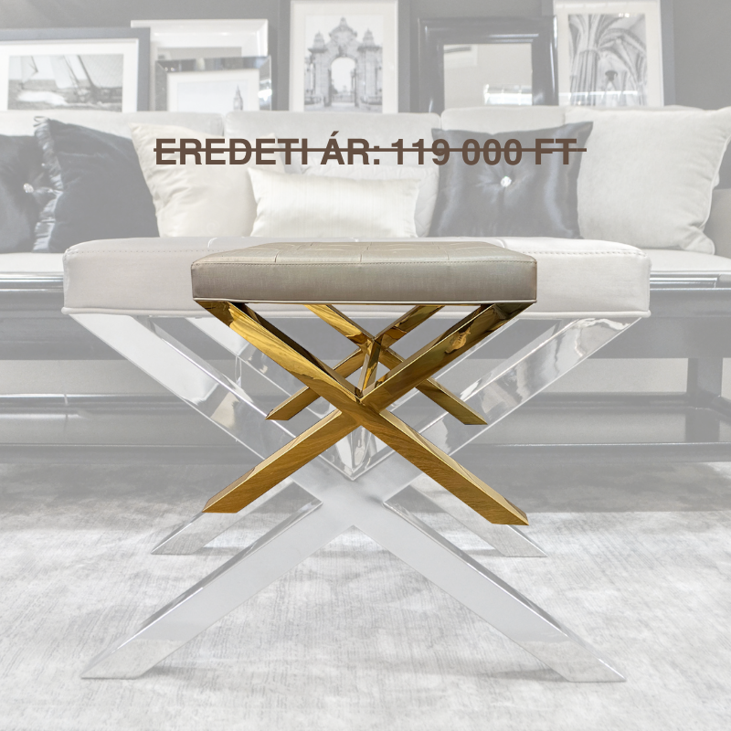Small X leg pouffe gold