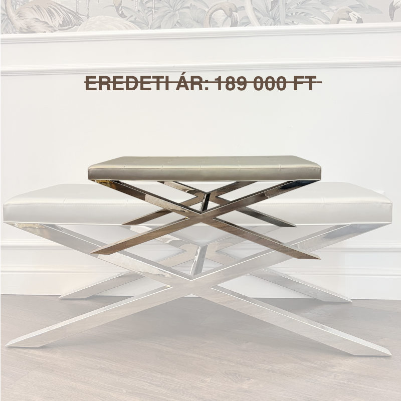 Large X leg pouffe with textile leather
