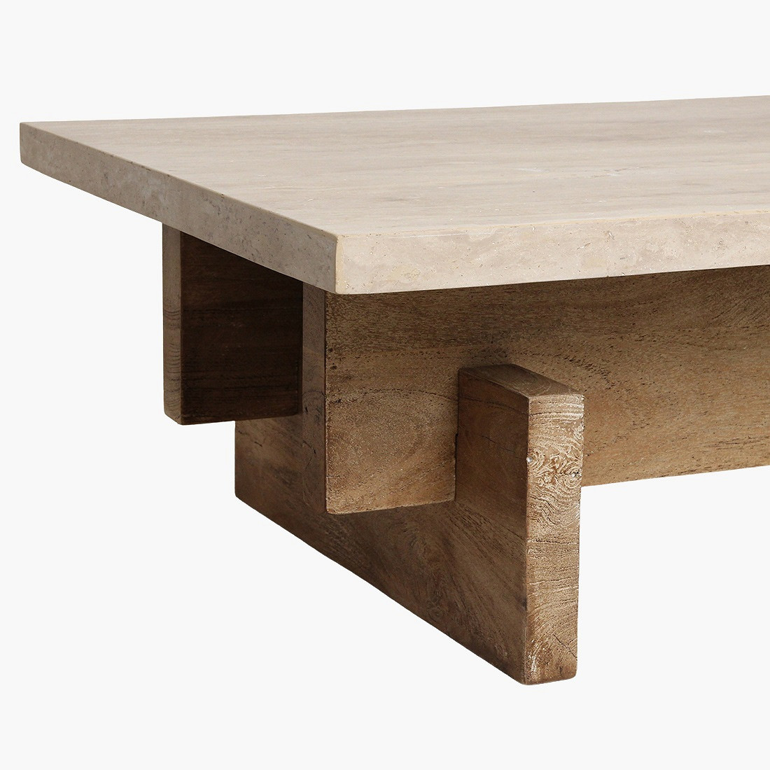 Travertin - Wood coffee table