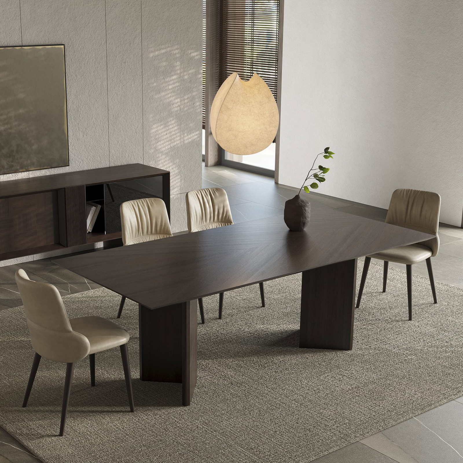 Heritage dark brown dining table
