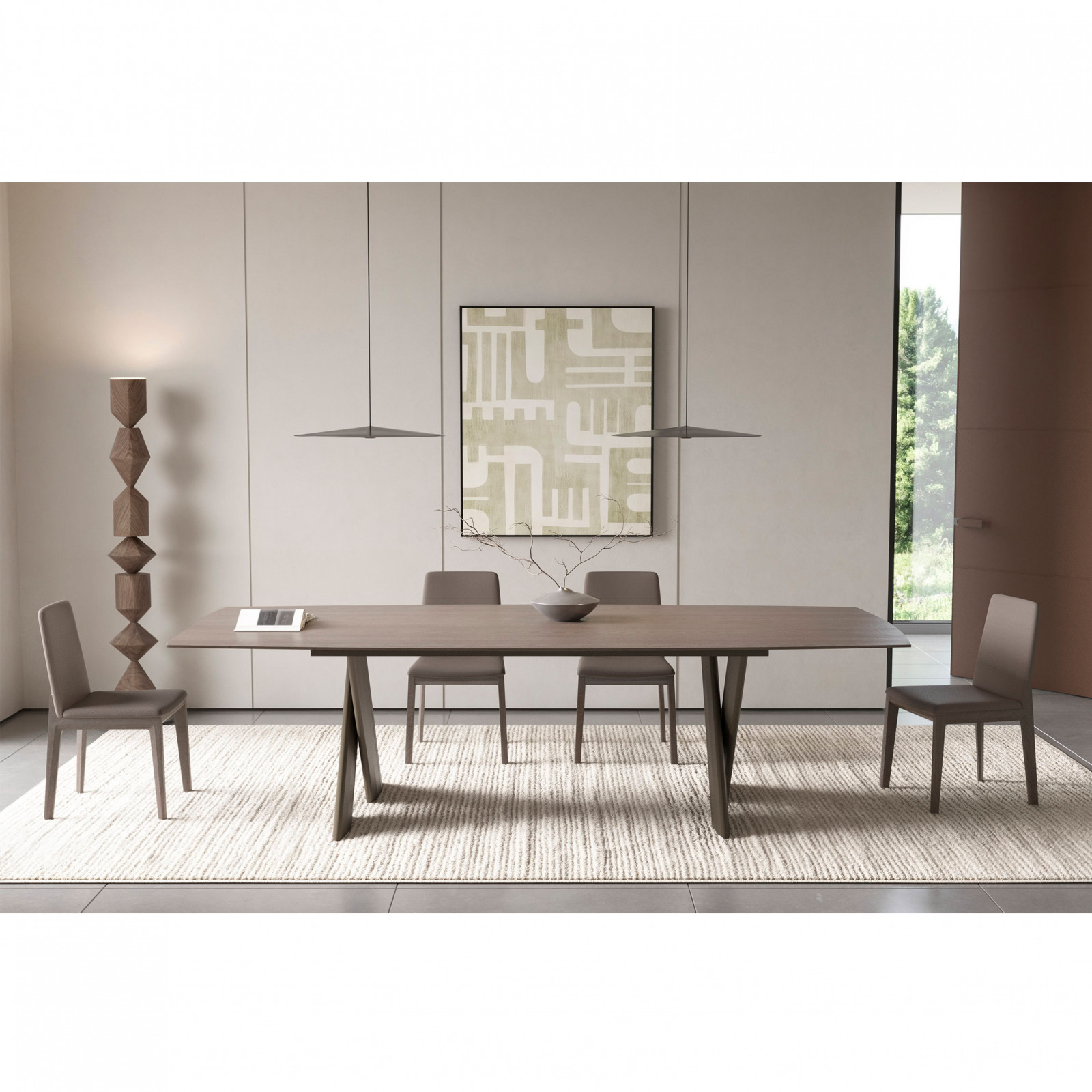 Cross wooden dining table