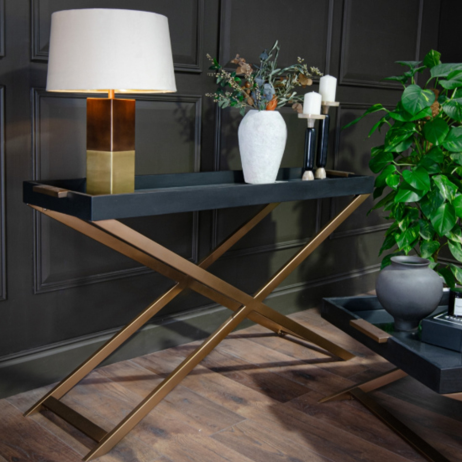 Jaques black console table