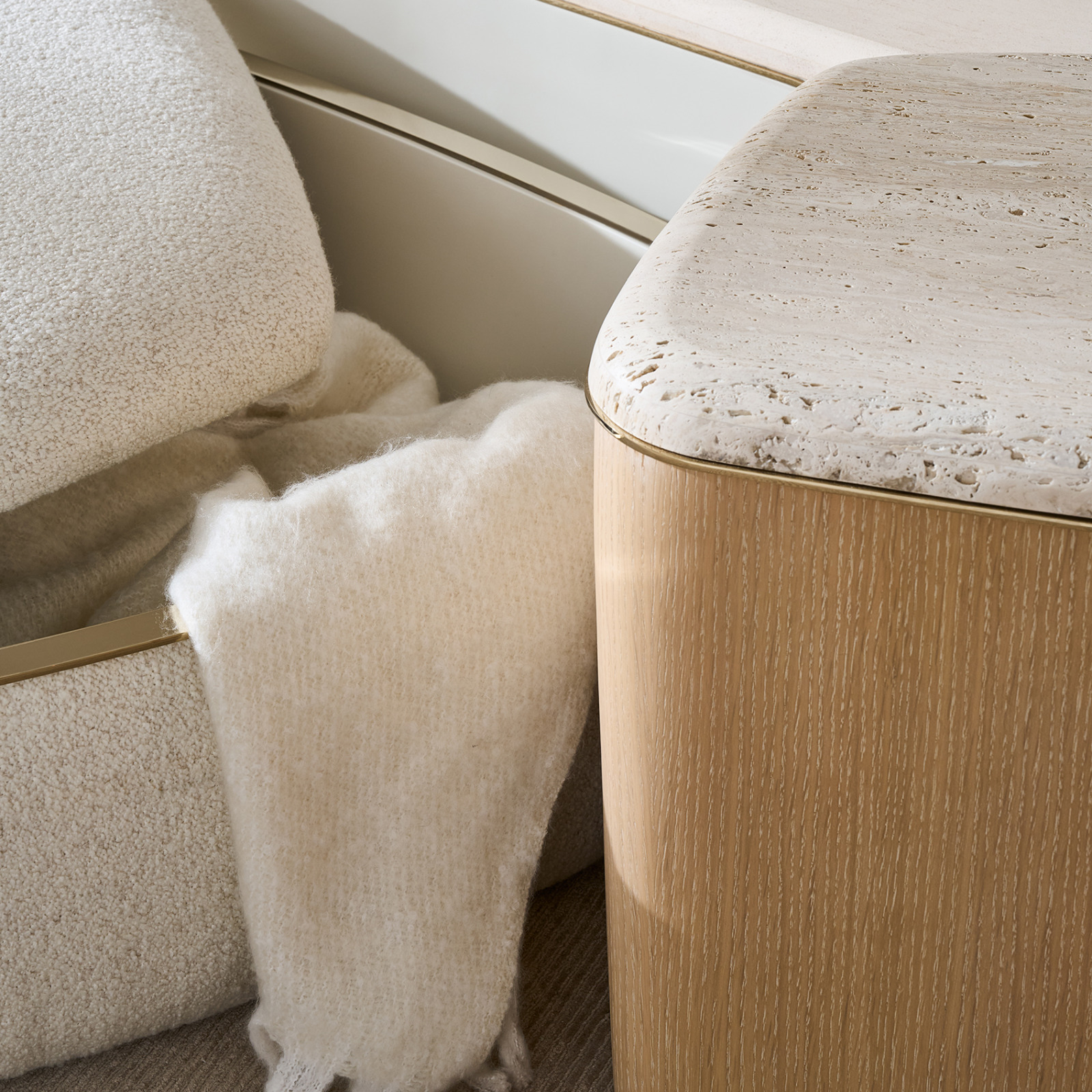 Serir fabric coffee table with storage