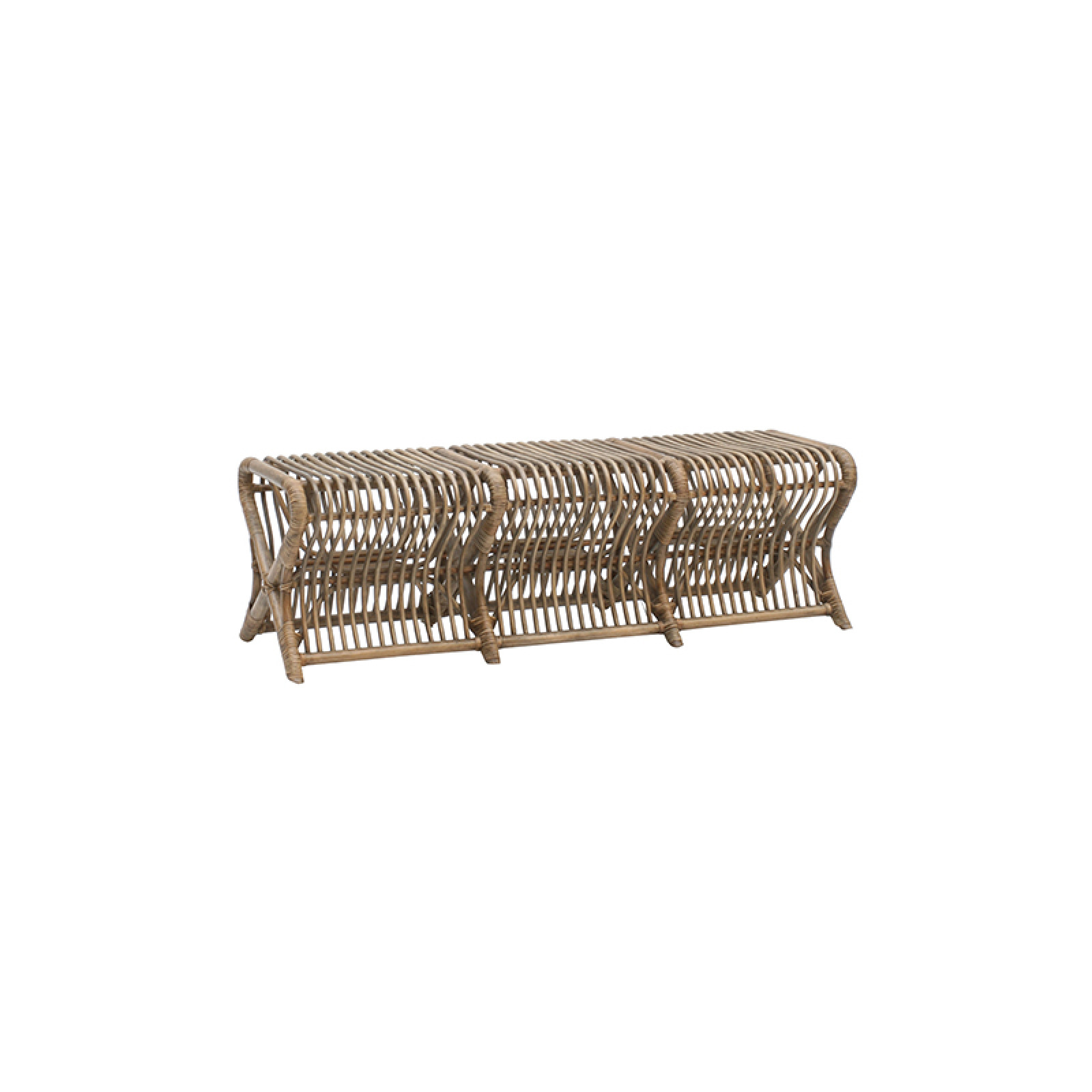 Garbi rattan natural bench