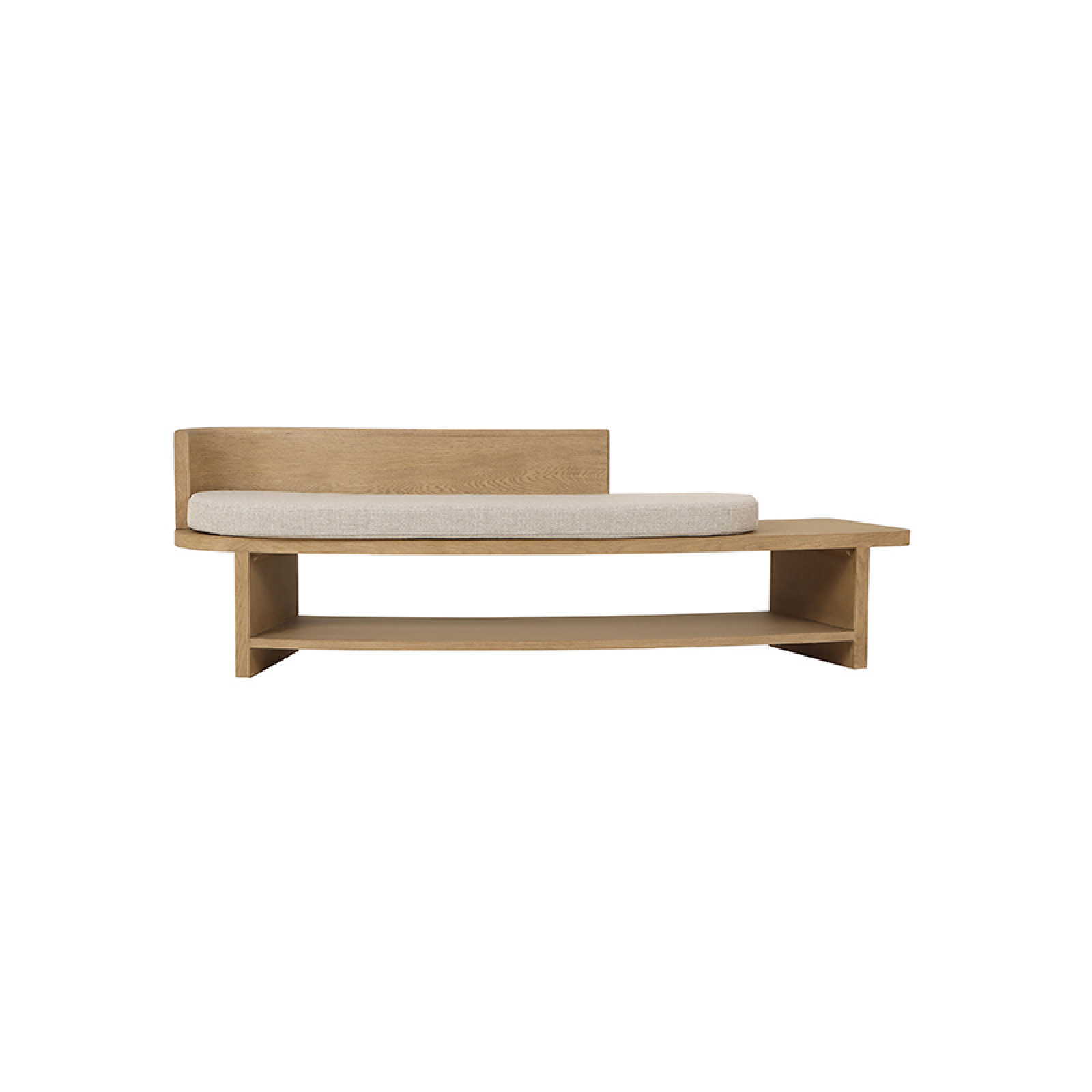 Ajusco natural oak curved bench