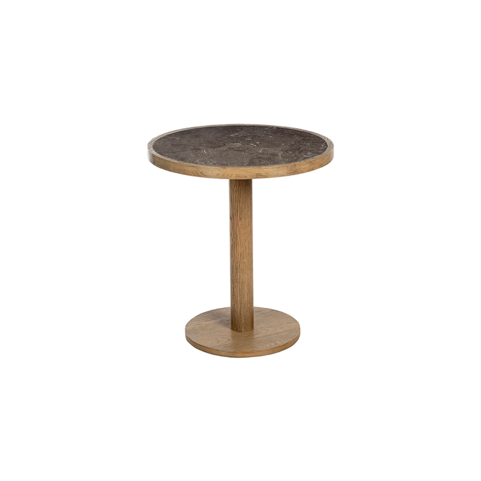 Lagoon stone and oak round dining table
