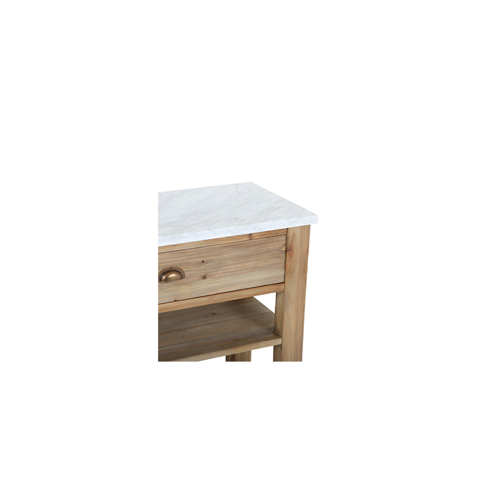 Moorea-S carrara marble and oak counter
