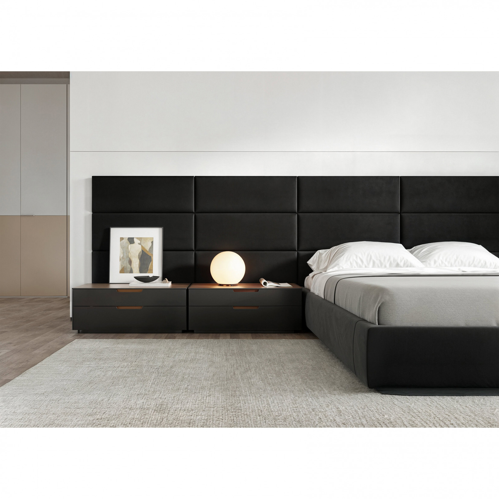 Tulsa black nightstand