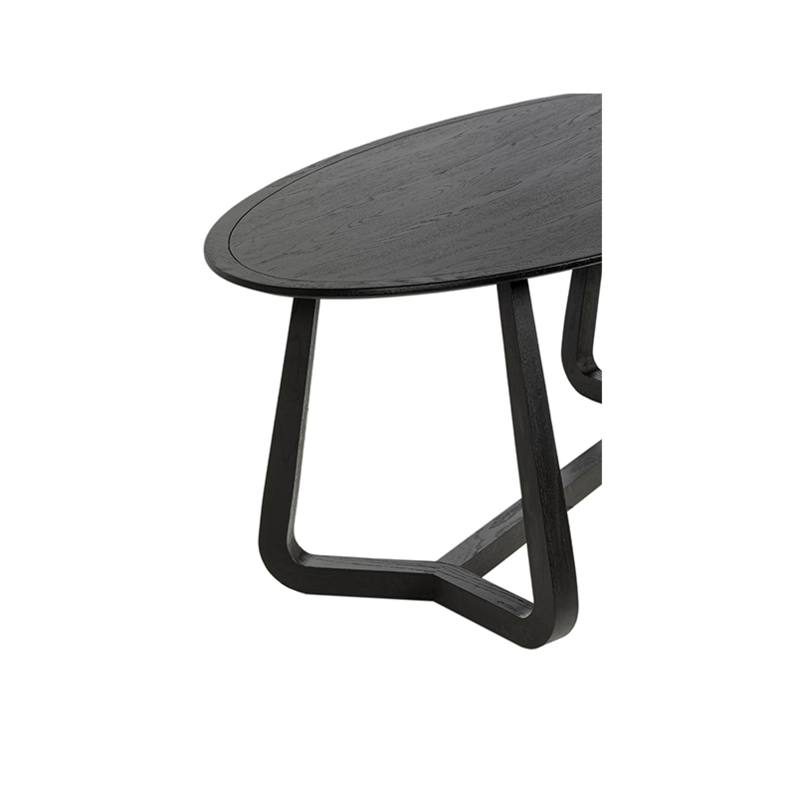 Kato black oak oval dining table 