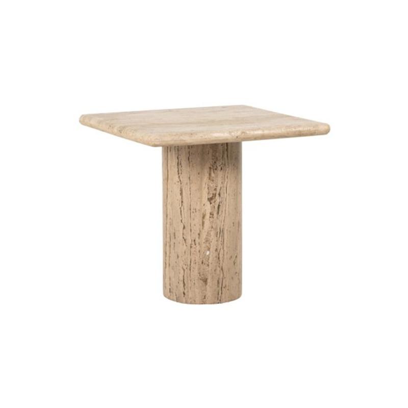 Hampton travertine side table