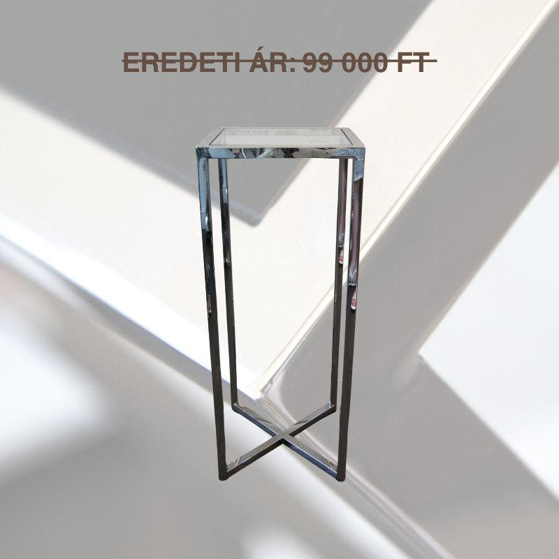 Chrome pillar with glass top