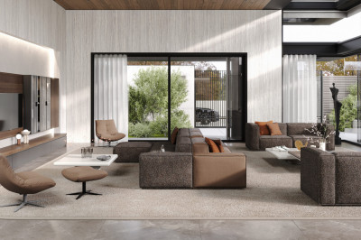 Plus Poufy chocolate sofa