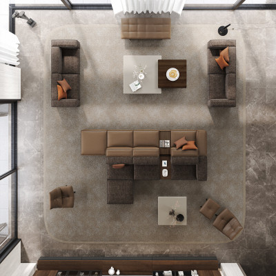 Plus Poufy chocolate sofa