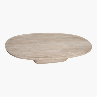 Travertine oval coffee table