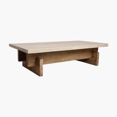 Travertin - Wood coffee table