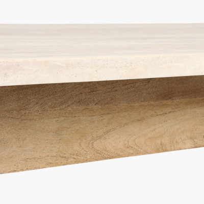 Travertin - Wood coffee table
