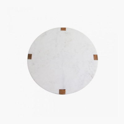 White marble side table