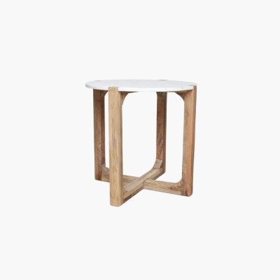 White marble side table