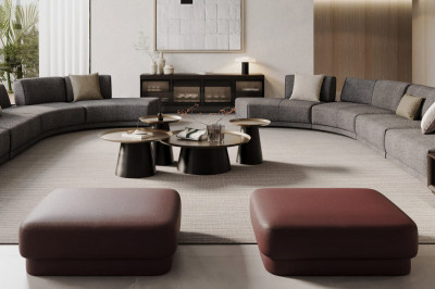 Samba leather M pouf