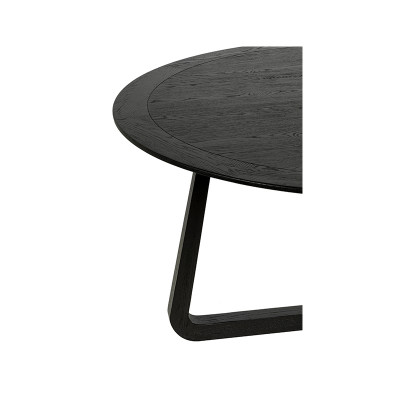 Kato black oak round dining table