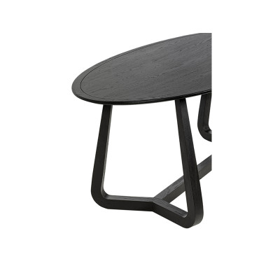 Kato black oak oval dining table 