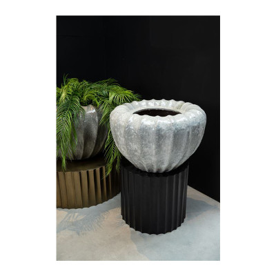 Jinah organic blue ceramic plant pot