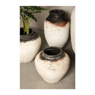 Jinsu white GRC ceramic plant pot 