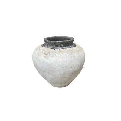 Jinsu white GRC ceramic plant pot 