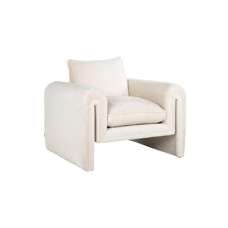 Sandro white chenille easy chair