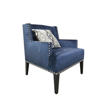 Michelle blue velvet armchair