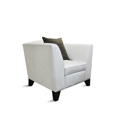 Olívia white leather armchair