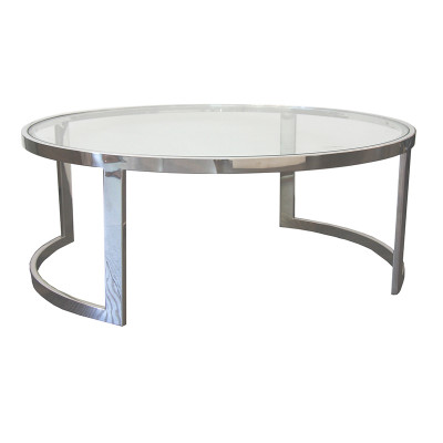 Round chrome coffee table
