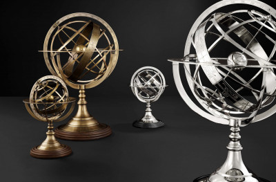 Antique brass globe decor