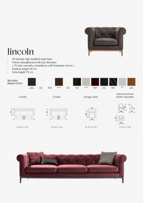 Lincoln burgundy sofa