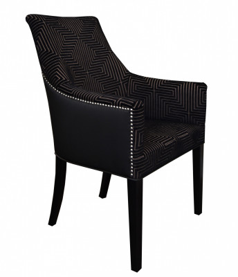 Viktória black velvet armchair