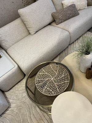 Lugano beige sofa with coffee table