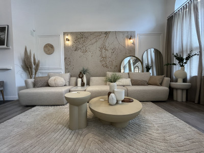 Lugano beige sofa with coffee table