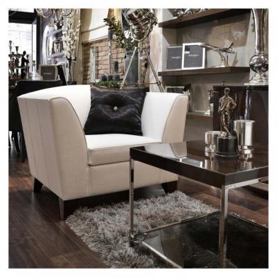 Olívia white leather armchair